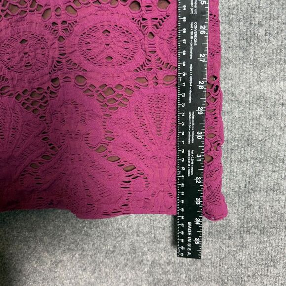 Free People Dress Womens Medium Pink Raspberry Lace Overlay Intimately Bodycon - Picture 6 of 9